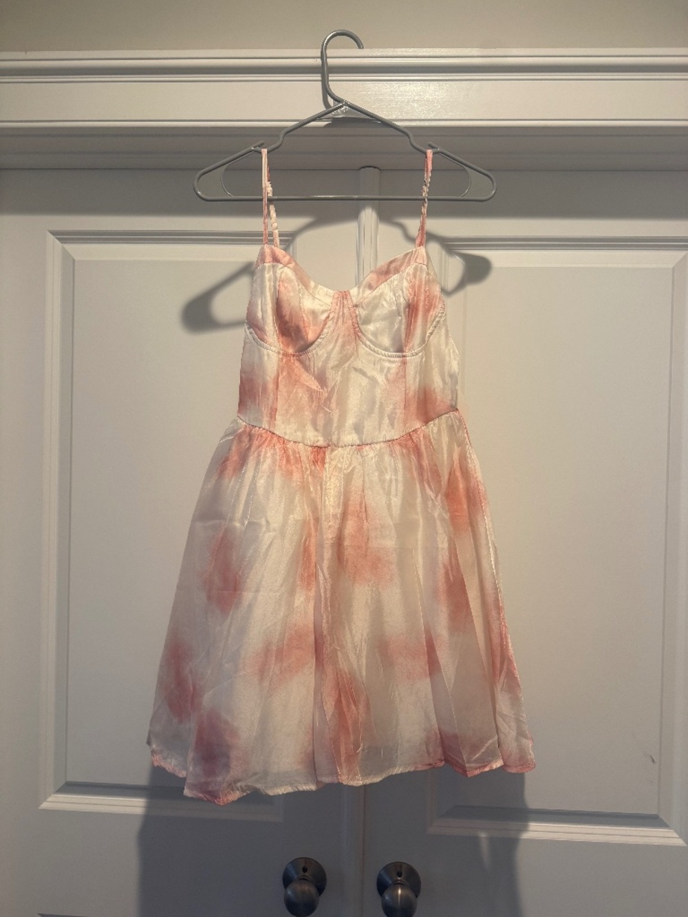 Freesia Pink Tie-Dye Satin Mini Dress